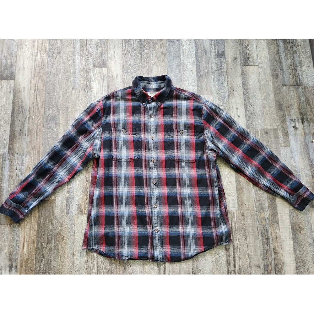 Duluth Trading Co. Plaid Flannel Shirt Men's XL Long Sleeve Relaxed Fit